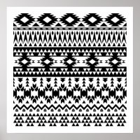 Padrão geométrico do vetor Aztec preto e branco