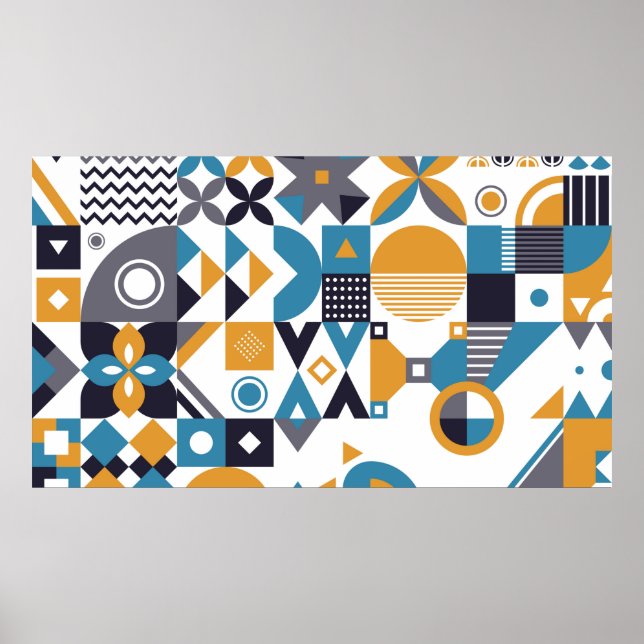 Poster Padrão geométrico mínimo. design abstrato (Frente)