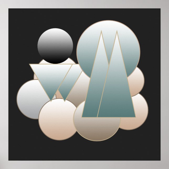 Poster padrão geométrico modernista abstrato (Frente)
