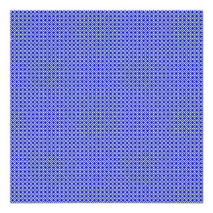 Póster Padrão Geométrico Moderno de Diamantes em Azul e B