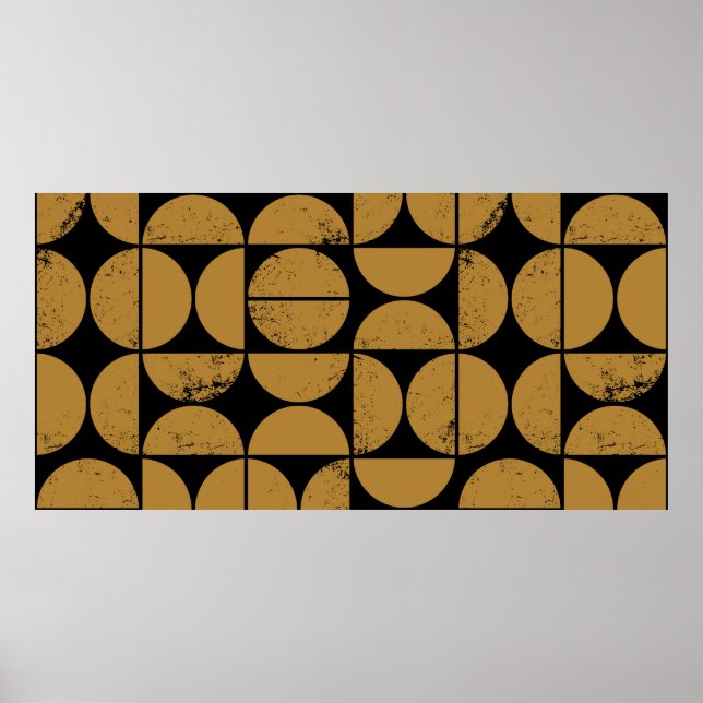 Poster Padrão geométrico monocromático sem costura em Esc (Frente)