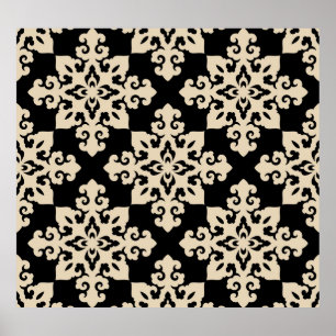 Poster Padrão Geométrico Motivo Ornamental Asiático