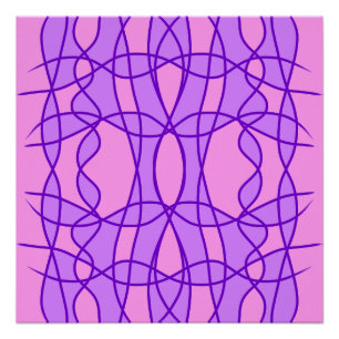 Póster Padrão geométrico rosa e roxo