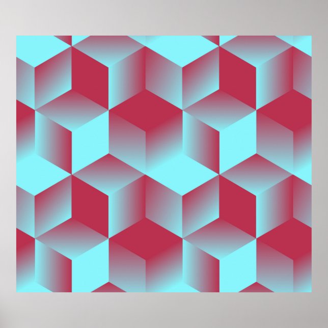 Poster padrão geométrico sem costura abstrato com grelha  (Frente)