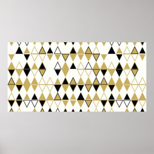 Poster Padrão geométrico sem costura abstrato de sha co