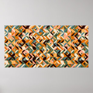 Poster padrão geométrico sem costura abstrato na escand