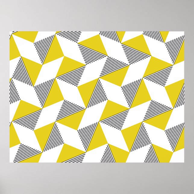 Poster Padrão geométrico sem costura com triângulos,rhomb (Frente)