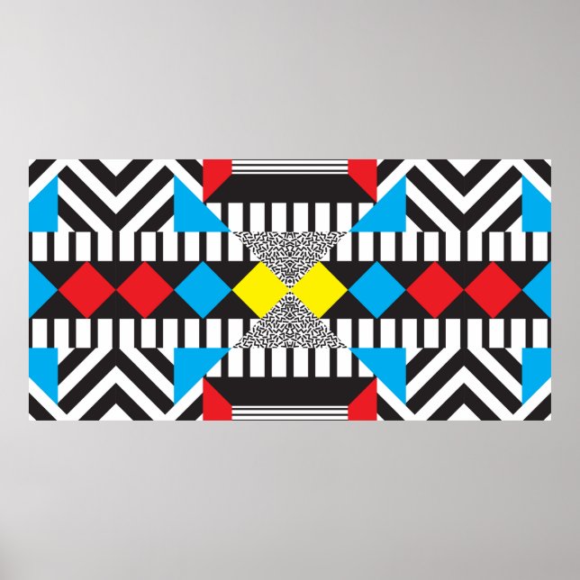 Poster Padrão geométrico sem costura no estilo abstrato m (Frente)