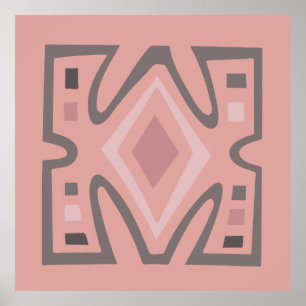 Poster padrão geométrico tribal africano