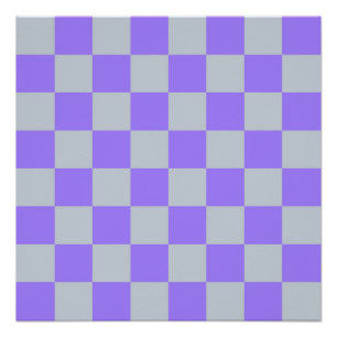 Póster Padrão Gingham Verificado Roxo