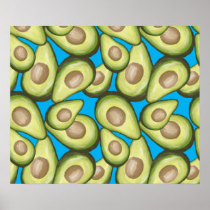Poster Padrão Gourmet Fresco Vegan Avocado