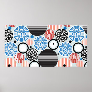 Poster padrão gráfico de círculos multicoloridos de di