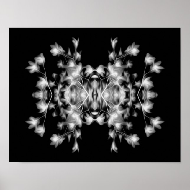 Póster Padrão Gráfico Floral abstrato (Frente)