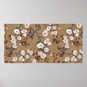 Poster Padrão gráfico uniforme elegante com ramificaç