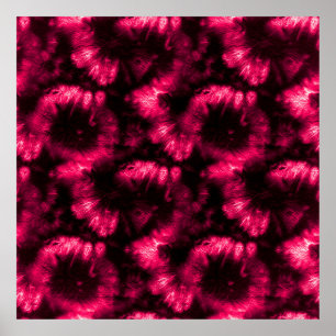Poster Padrão Hypno. Tecido de Shibori rosa. Spi do Hypno