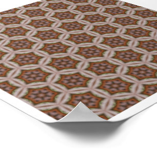 Poster Padrão Intricado de Estrela Geométrica em Tons Ter