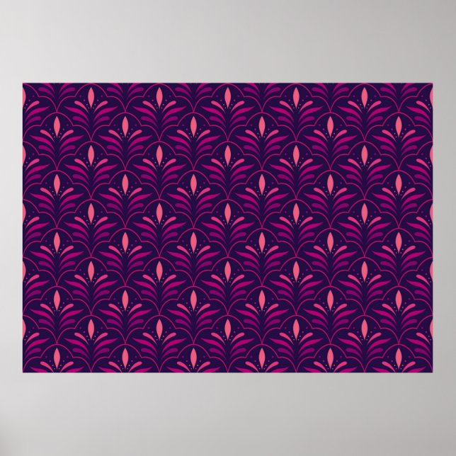Poster Padrão Invisível Ornamental Vintage. Geomet (Frente)