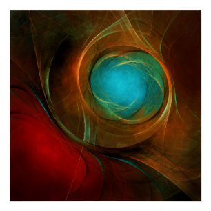 Póster Padrão Legal de Abstrato de Arte Fina Azul Moderna