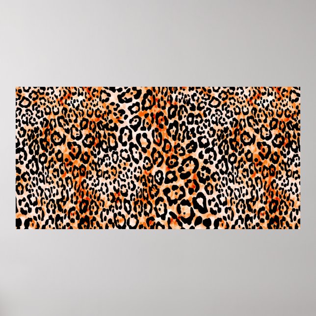 Poster Padrão leopardo sem costura, prina de desenho manu (Frente)