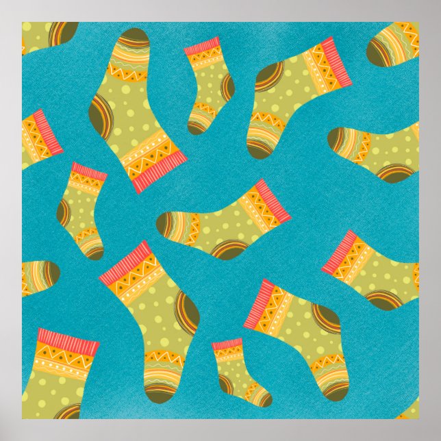 Poster Padrão linear sem falhas com meias. A ilustração (Frente)