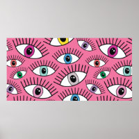 Padrão mágico com olhos coloridos. Fundo místico