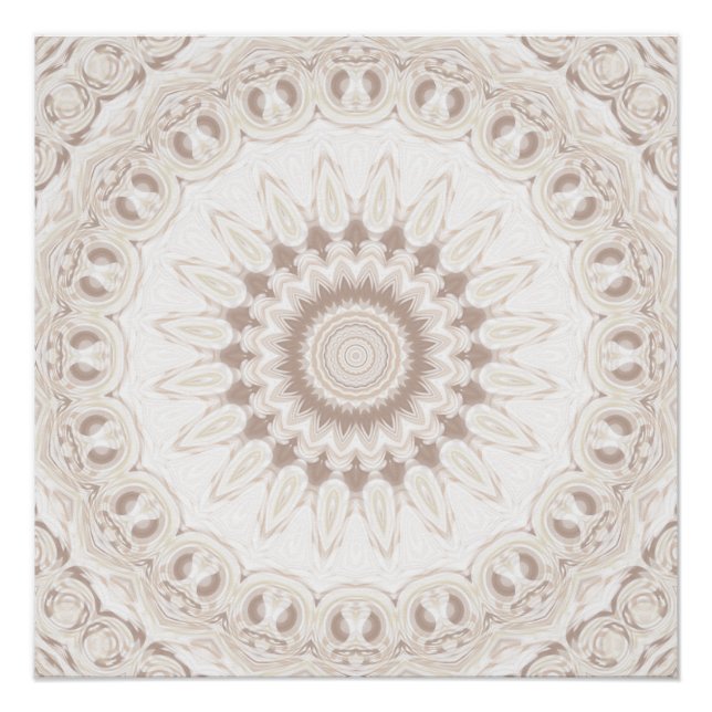 Póster Padrão Mandala Bege e Creme (Frente)