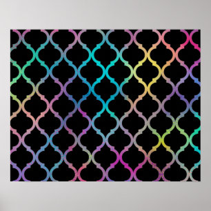 Poster Padrão marroquino colorido e elegante