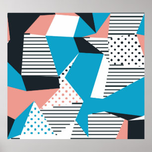 Poster Padrão Memphis: Tendência Abstrato minimalista