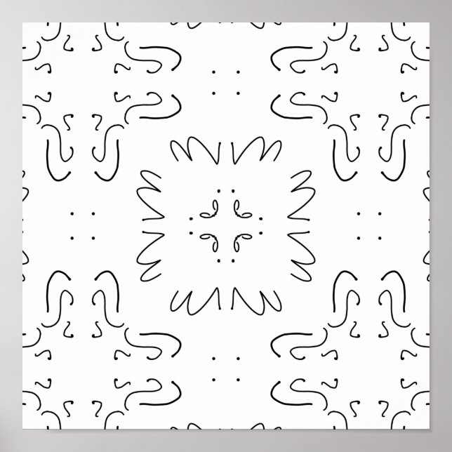 Poster padrão mínimo simples preto e branco (Frente)