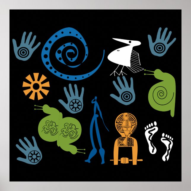 Poster padrão moderno abstrato africano (Frente)