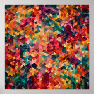 Poster Padrão Moderno Abstrato: Tesselação Vibrante