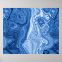 Padrão Moderno Azure Blue Malachite Marble Swirls