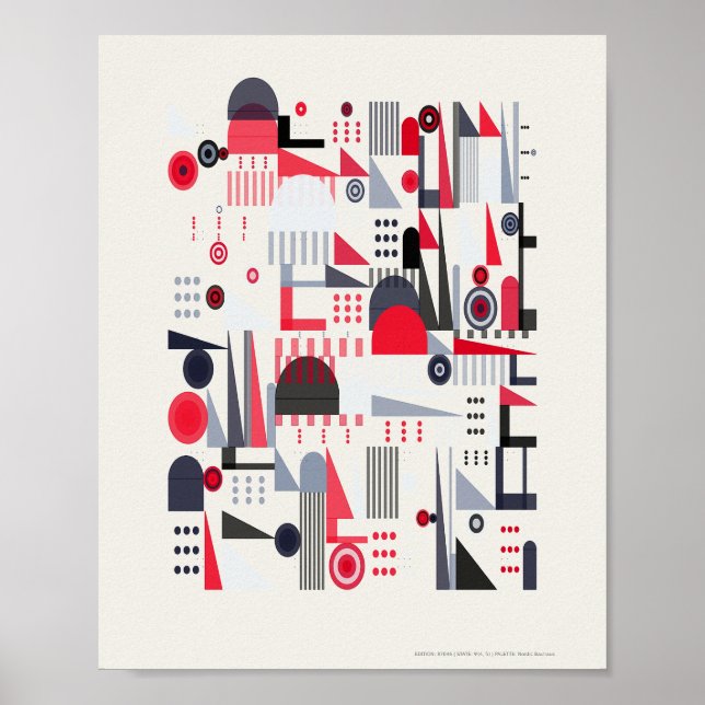 Poster Padrão Moderno Bauhaus (Frente)