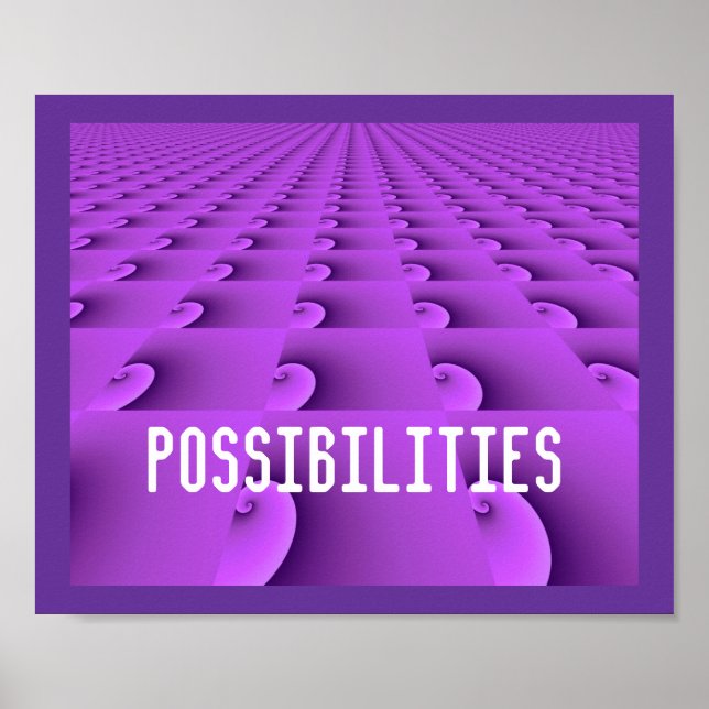 Póster Padrão Moderno de Redemoinho Roxo - Possibilidades (Frente)
