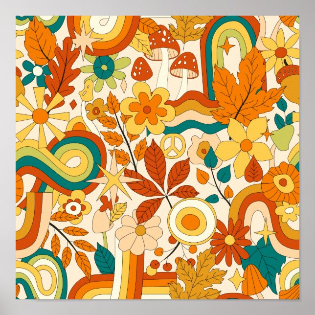 Poster Padrão Moderno do Groovy abstrato (Frente)