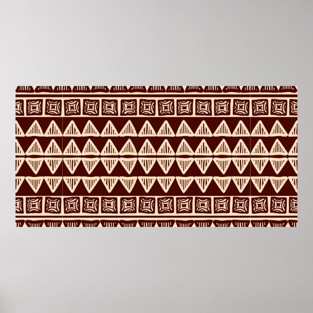 Poster Padrão ornamental tribal distribuído (Frente)