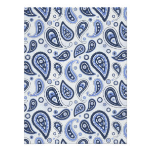 Póster Padrão Paisley Azul