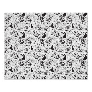 Póster Padrão Paisley Preto e Branco – Arte Textil Elegan