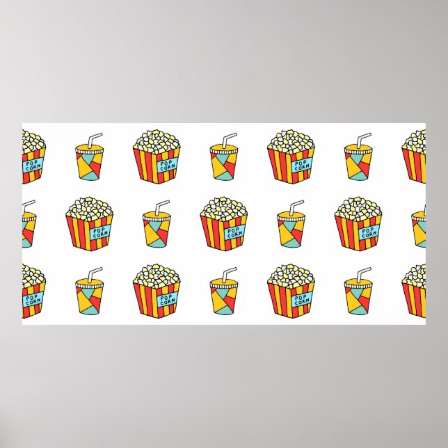Poster Padrão perfeito brilhante com comida para ver o mo (Frente)
