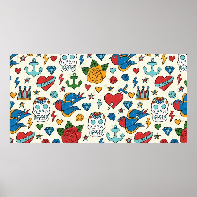 Poster Padrão perfeito para tatuagem. (Frente)