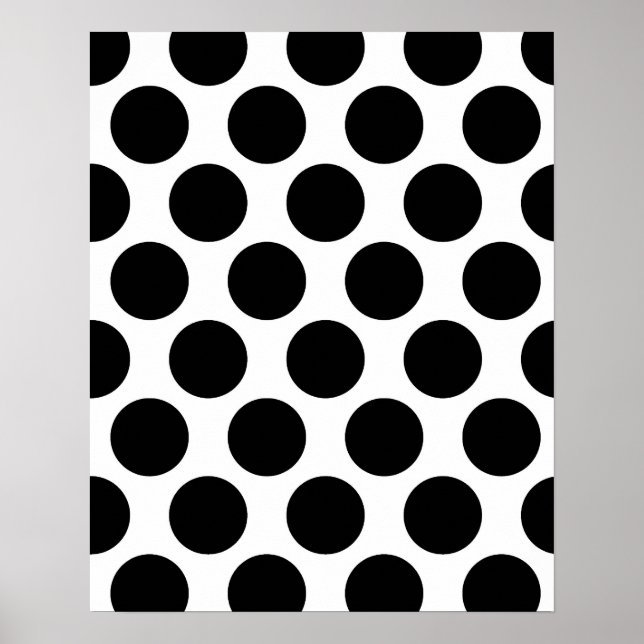 Poster Padrão Polkadot preto e branco (Frente)