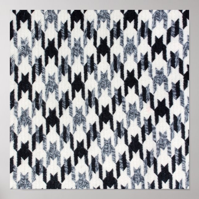 Poster Padrão preto e branco da houndstooth (Frente)