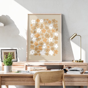 Poster Padrão retrofloral