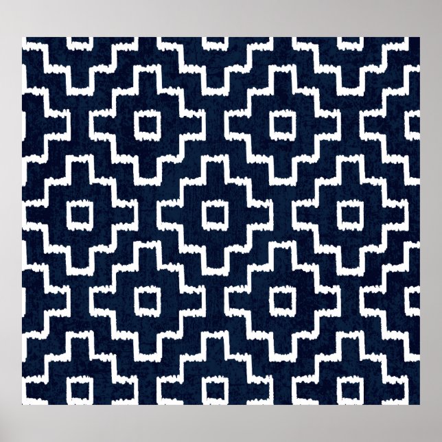 Poster Padrão Sashiko: Bordado Japonês Tradicional (Frente)