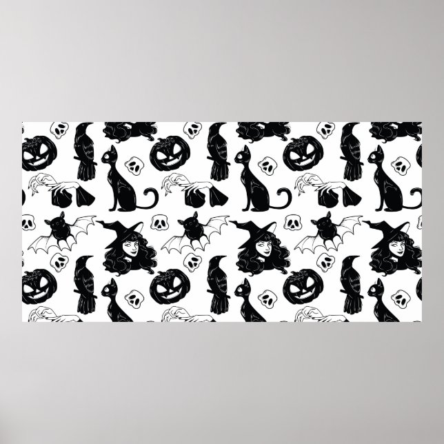 Poster Padrão sem costura com a mão bonitinha desenhada d (Frente)