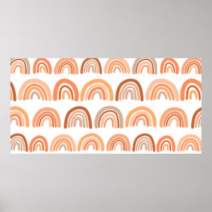 Poster Padrão sem costura com arco-íris. Textura desenhad