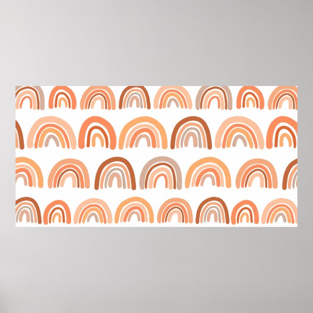 Poster Padrão sem costura com arco-íris. Textura desenhad (Frente)