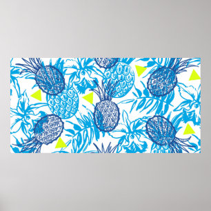 Poster Padrão sem costura com motivo tropical