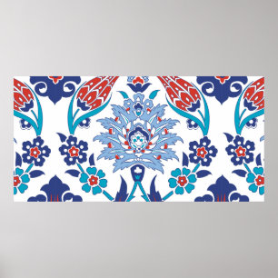 Poster Padrão sem costura com o estilo tradicional turco