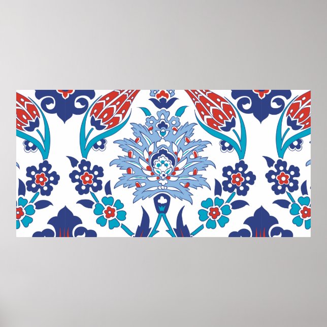 Poster Padrão sem costura com o estilo tradicional turco (Frente)